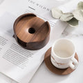 Premium Black Walnut Tea Coaster Set – Elegant Wooden Coasters (Set of 4)